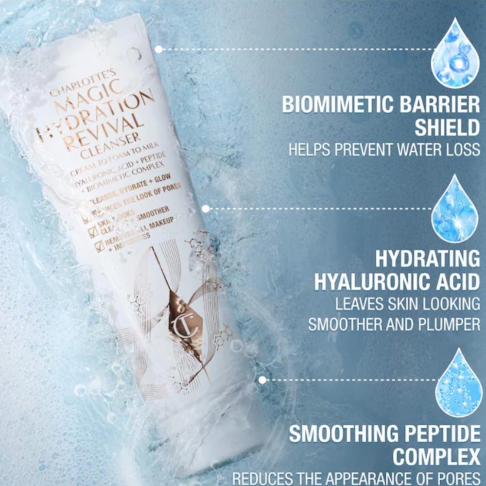 NEW Charlotte Tilbury Magic Revival Foaming Gentle Cleanser with Hyaluronic Acid